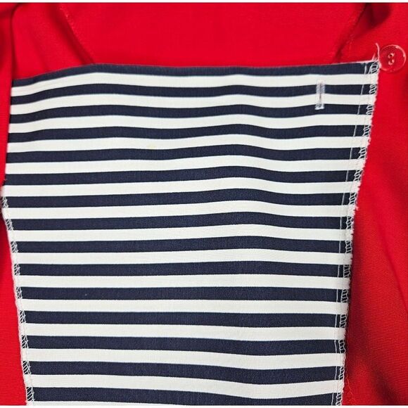 David Benjamin Vintage 80's Bold Red Double Breasted Tailored Fit Blazer Blouse - Picture 12 of 16